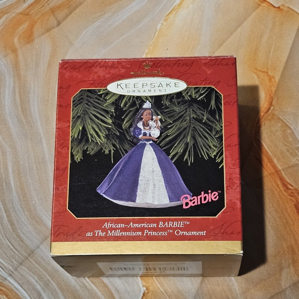 1999 Hallmark African American Barbie New Millennium Keepsake Ornament